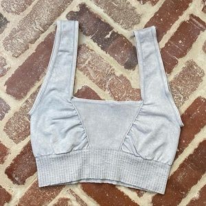 NWOT Free People Square Neck Good Karma Bra - Size M/L - Iced Grey